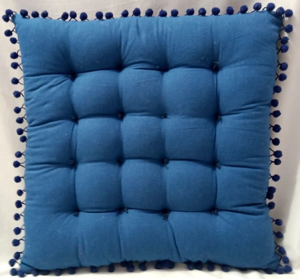 Patchwork Chair Cushion Tufted Seat Pads Wicker Kitchen Dining Etsy