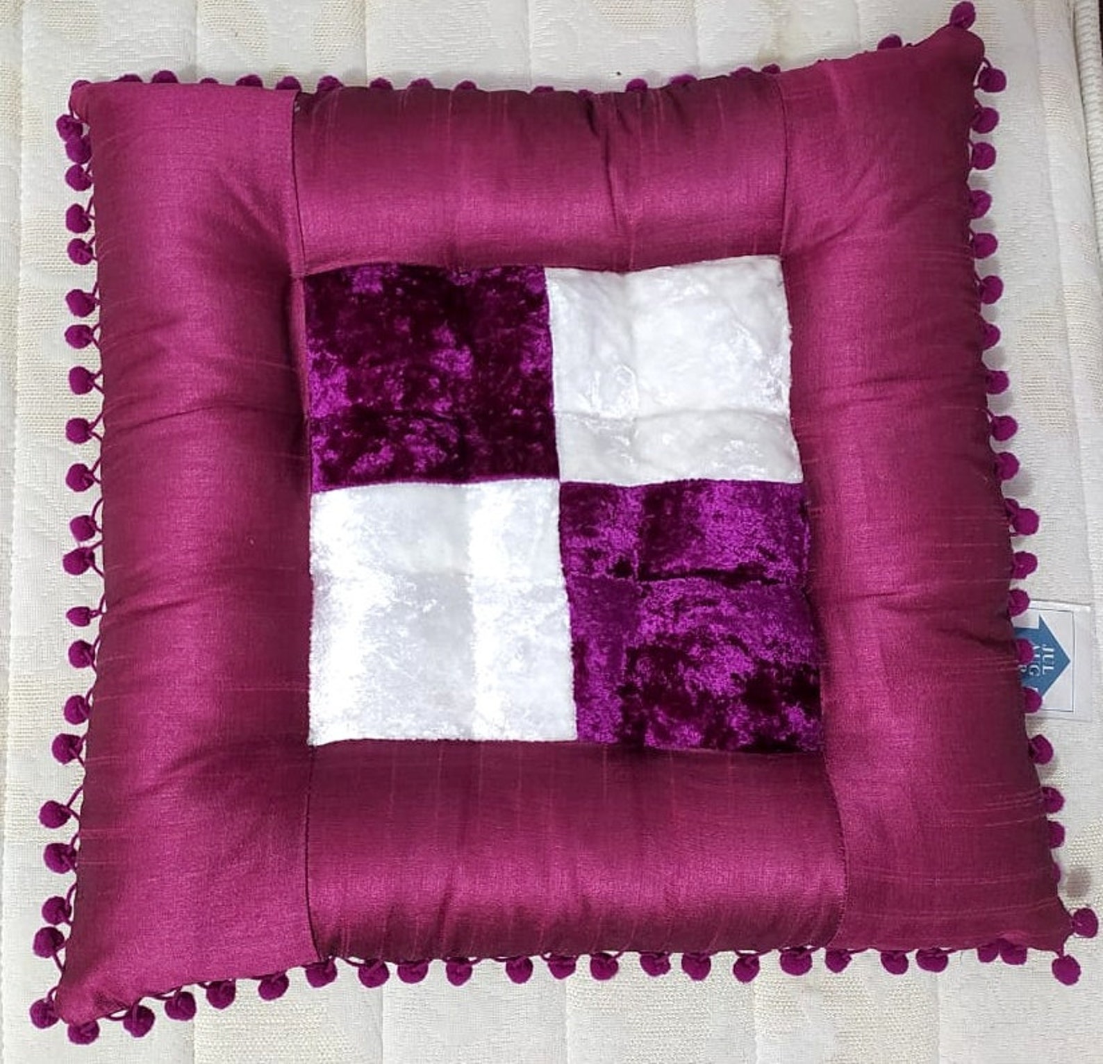 Patchwork Chair Cushion Tufted Seat Pads Wicker Kitchen Dining Etsy