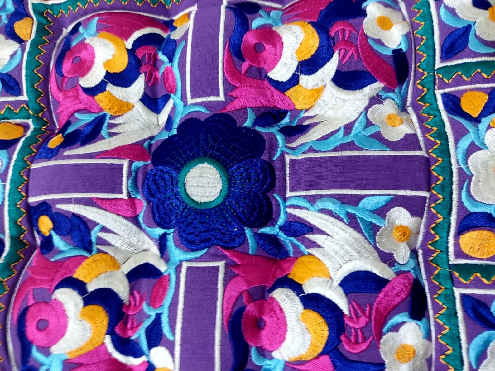 Embroidery Chair Cushion Tufted Seat Pads With Pompom Wicker Etsy