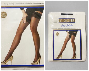 Vintage / 1980s 80s / Sexy Stockings Hold Up Tights Hosiery / Pinup