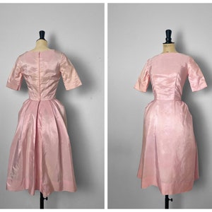 Vintage / 1950s 50s / Cocktail Party Pale Pink Dress / Cone Cup Bombshell