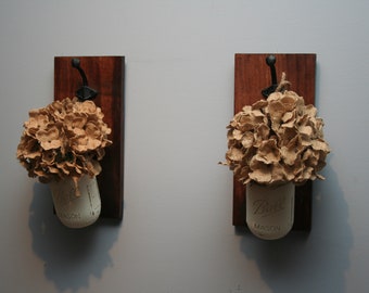 Rustic Mason Jar Wall Sconces
