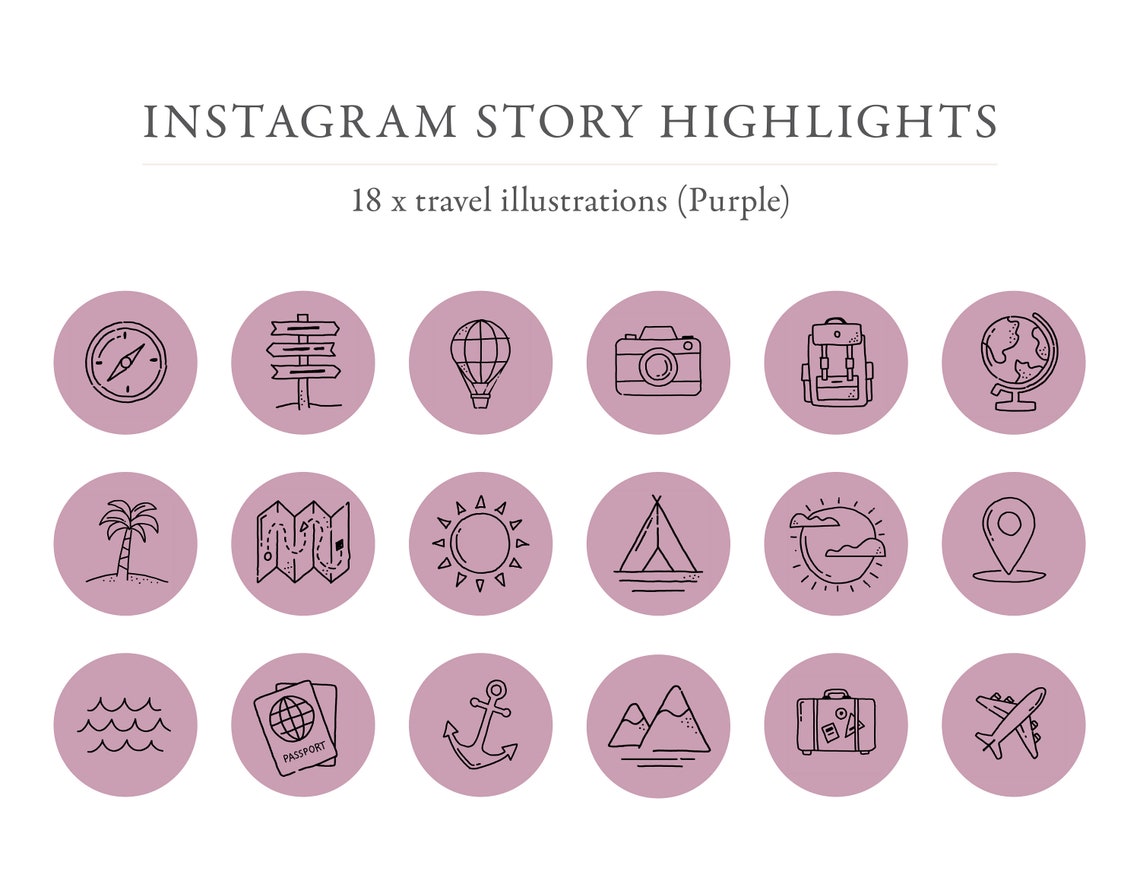 Instagram Highlights Travel Icons Instagram Icons Highlight - Etsy Hong ...