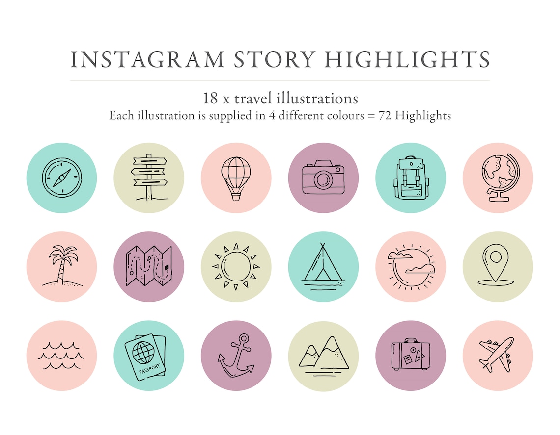 Instagram Highlights Travel Icons Instagram Icons Highlight - Etsy Hong ...