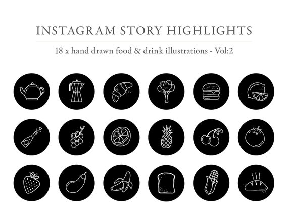 Food & Drink Instagram Story Highlights Instagram Story | Etsy