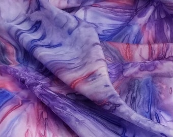 Periwinkle, Salmon, Midnight Blue, Violet and Orchid Silk Scarf; Handmade Silk Scarf in Five Sizes; Gift-Packaged Handmade Silk Scarf