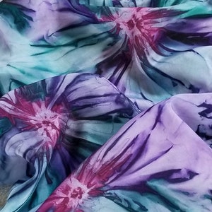 Winter Night Handmade Silk Scarf, Purple Hand-Painted Silk Scarf, Purple and Emerald Green Hand-Painted Silk Scarves in a Variety of Sizes