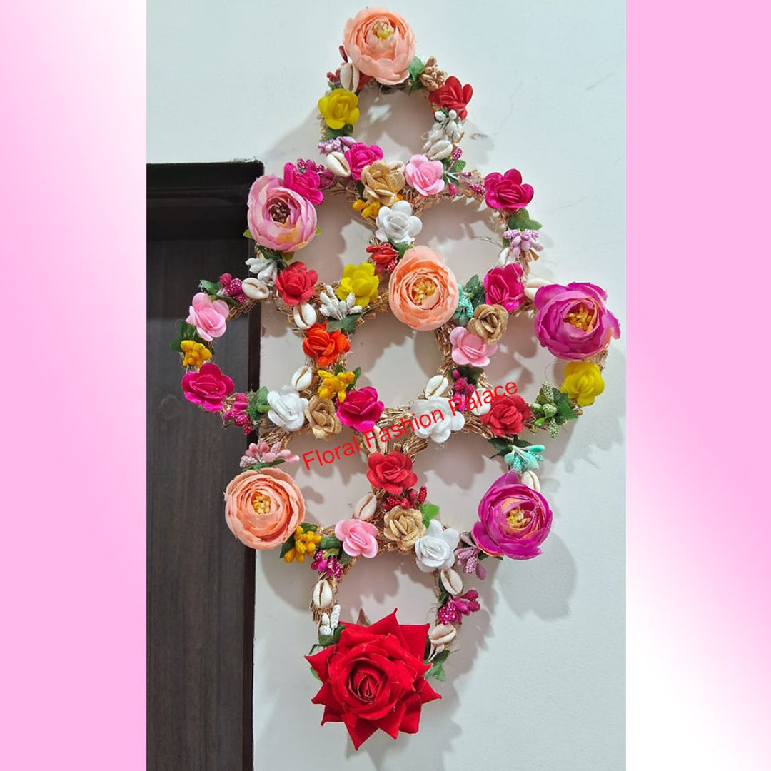 Eternal Blooms Beautiful Artificial Floral Wall Hanging Handcrafted
