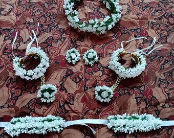 FLORAL JEWELRY SET- Artificial Floral White Jewelry Set For Women | Wedding Jewelry Set For her | Bridal Flowers Jewelry | Floral Jewelry