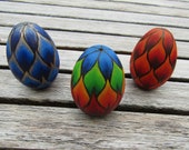 Wooden Dragon 39 s egg - Dragon Gifts - Pyrography Art - Dragon Art - Geek Gift - Hand Burned Art - colourful dragon scale egg - rainbow dragon