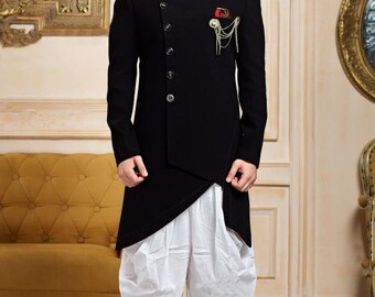 black sherwani suit