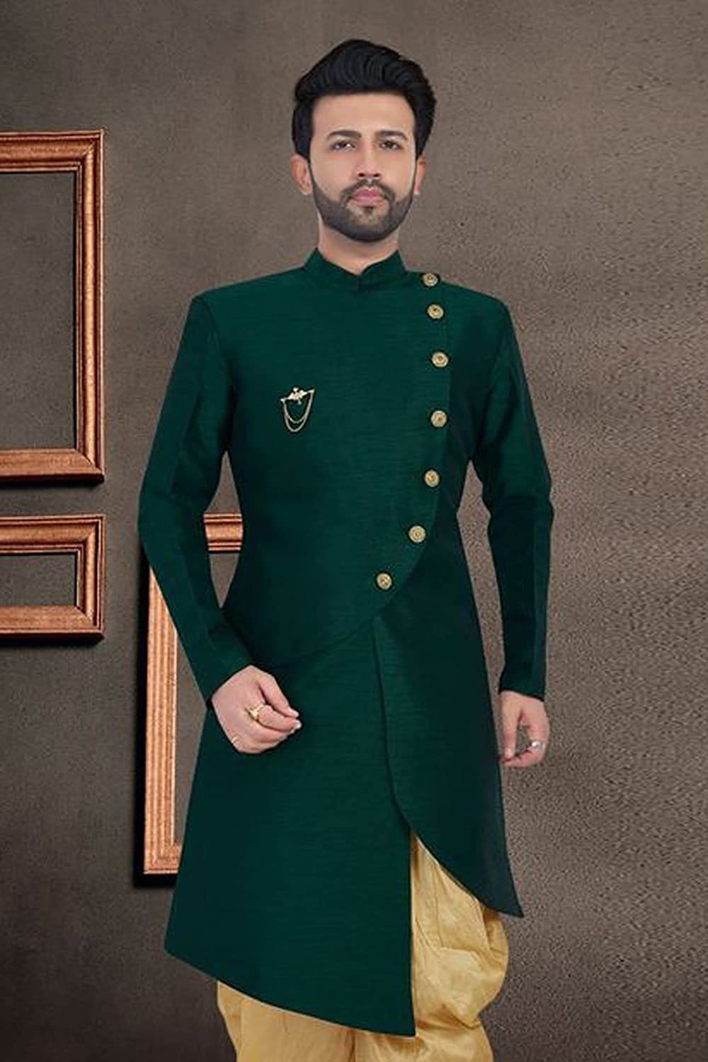 Wedding Sherwani for Men Ethnic Green Silk Designer - Etsy Singapore
