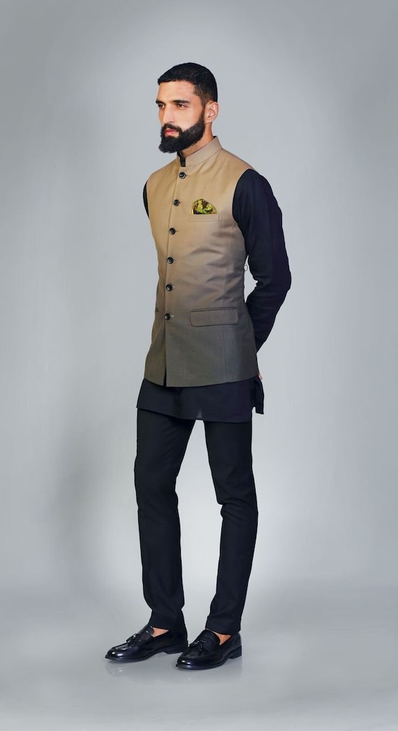 White cotton top blend nehru jacket