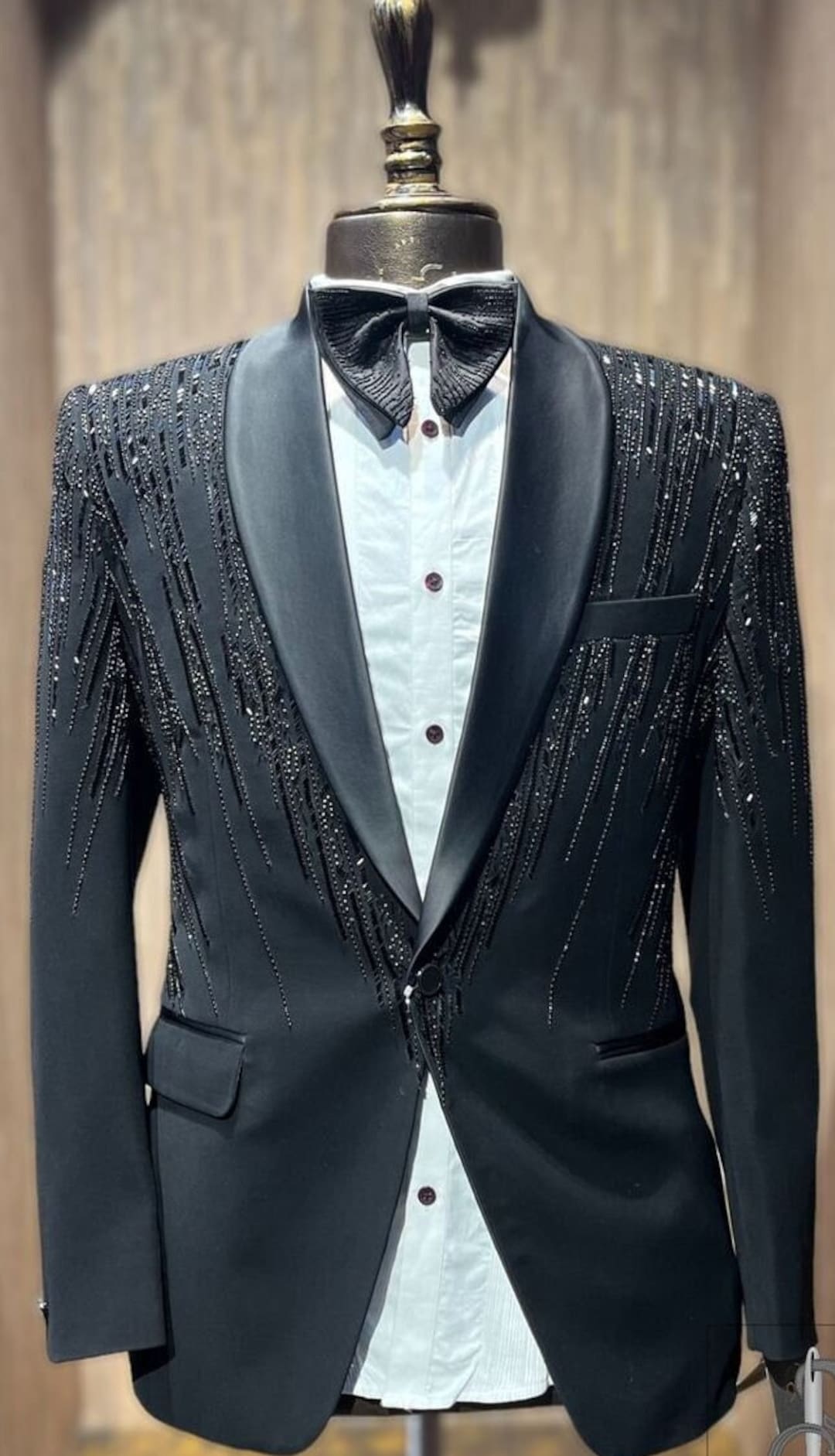 Silver Glitter Tuxedo Jacket