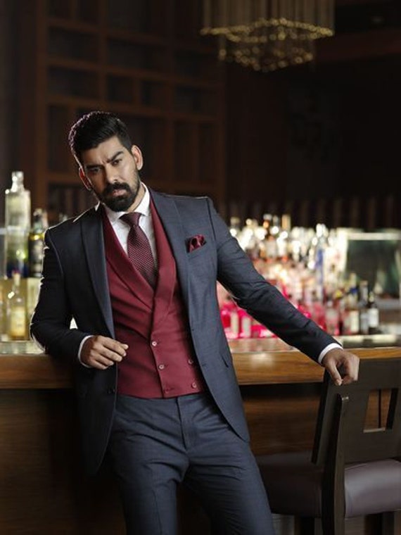 Buy Allen Solly Maroon Slim Fit Three Piece Suits for Mens Online @ Tata  CLiQ