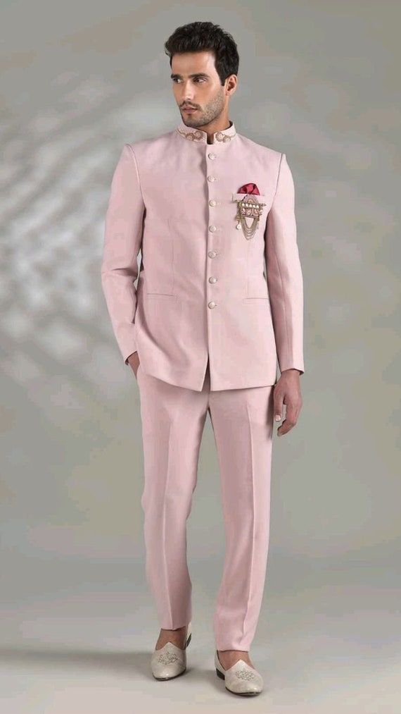 Dusty Mauve Pink Men's Wedding Suits Notched Lapel Single Breasted ,pr –  classbydress