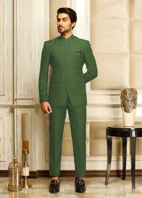 Buy Pista Green Classic Jodhpuri Suit Online in India @Manyavar - Suit Set  for Men