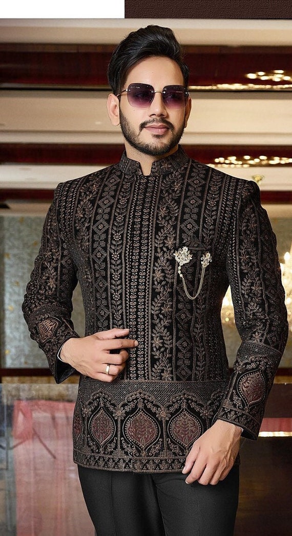 Black Jodhpuri Blazer Suit for Men Jodhpuri Sherwani Waist Coat Koti  Designer Dress Jodhpuri Suit Vest for Kid Jodhpuri Coat Black Pants - Etsy