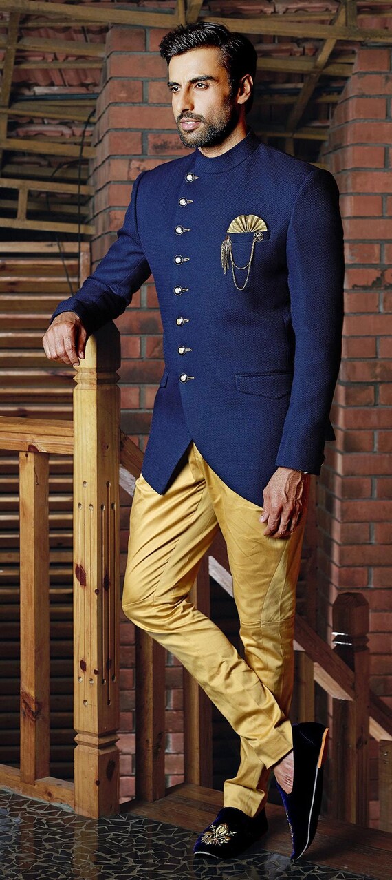 Buy CLASSY FASHION Mens Indo Western Sherwani Wedding Dress for Men Ethnic  Wear - Blue (M) at Amazon.in