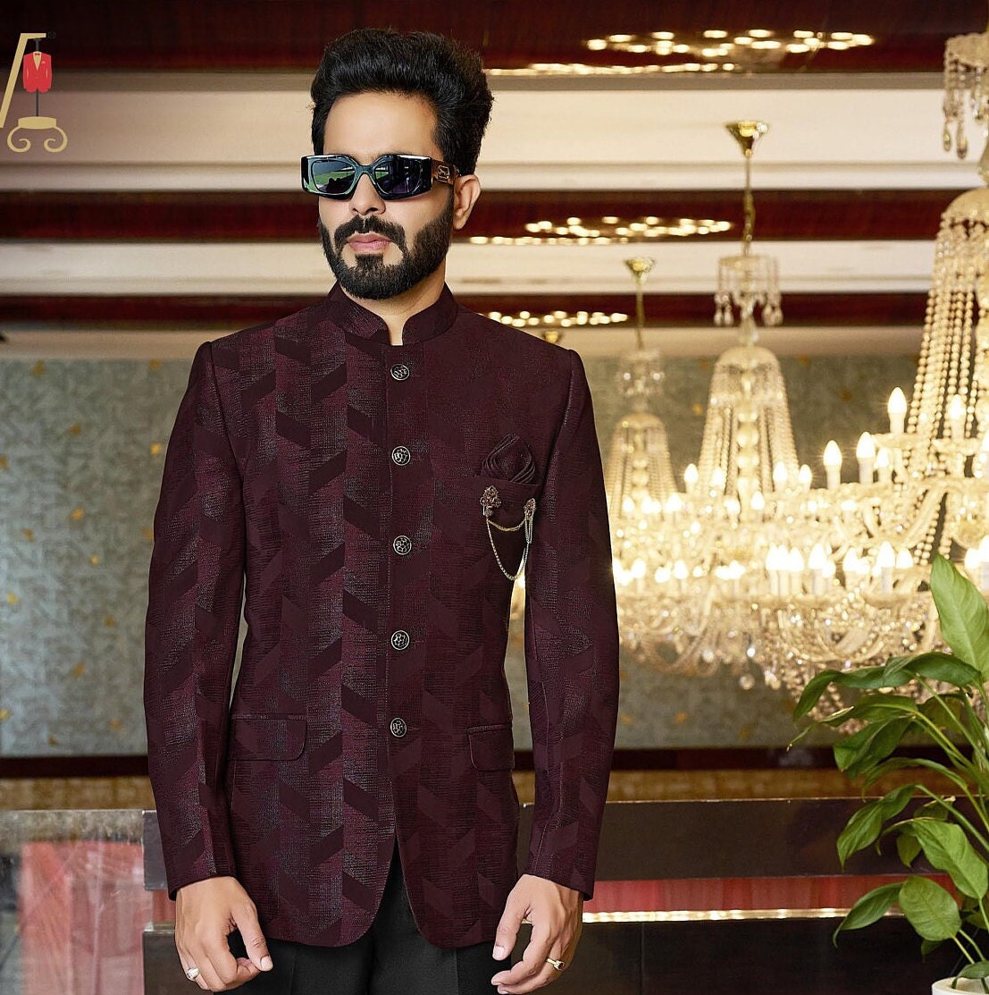 Signature Maroon Velvet Jodhpuri Suit - | Hangrr | Suede suit, Achkan for  men, Indian men fashion