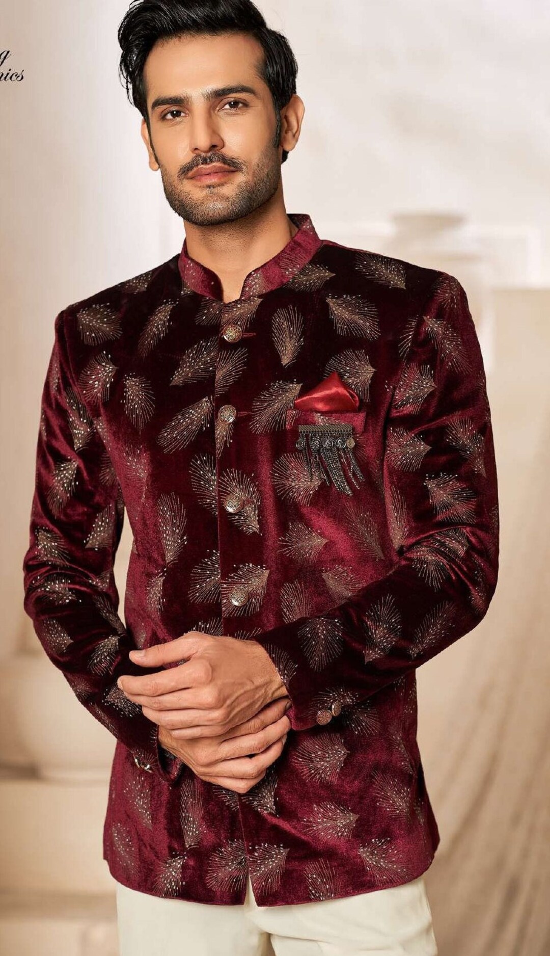 Jodhpuri Blazer for Men Wedding Red Velvet Jodhpuri Suit Royal Etsy
