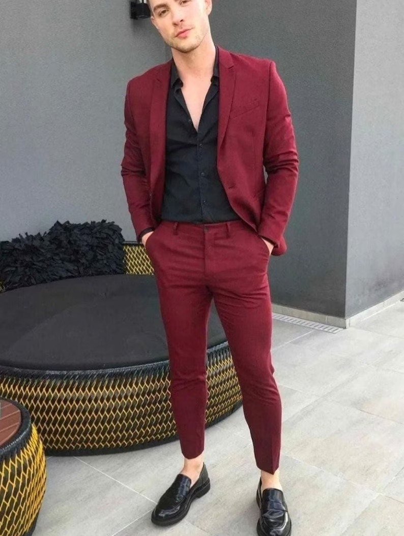 Burgundy Wedding Suit - A Touch of Elegance - KCT Menswear