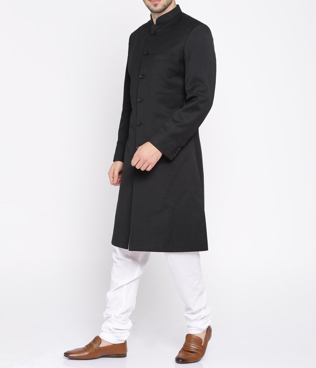 Indo western black kurta pajama sales