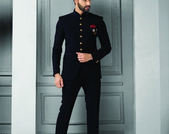 Black Jodhpuri Coat pant Suit Elegant Wear Suit Sherwani For Men Boys For Wedding Partywear Haldi Sangeet Diwali Eid Groomsmen Coat