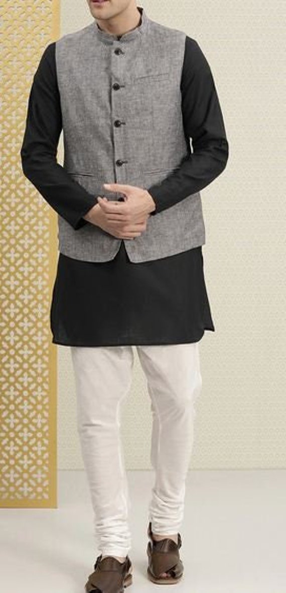 Short Kurta Pajama Men Boys Cotton Solid Black Maroon Orange - Etsy