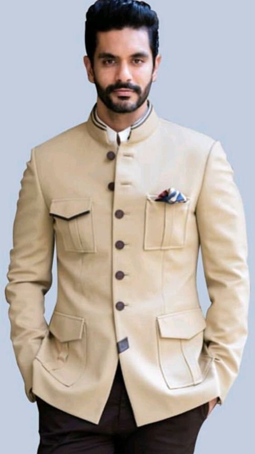 Buy Jodhpuri Suit Royal Stylish Partywear Beige Sherwani for Men Designer  Coat Pant Jacket Blazer With Wine Pant Diwali Eid Festive Wear Online in  India - Etsy