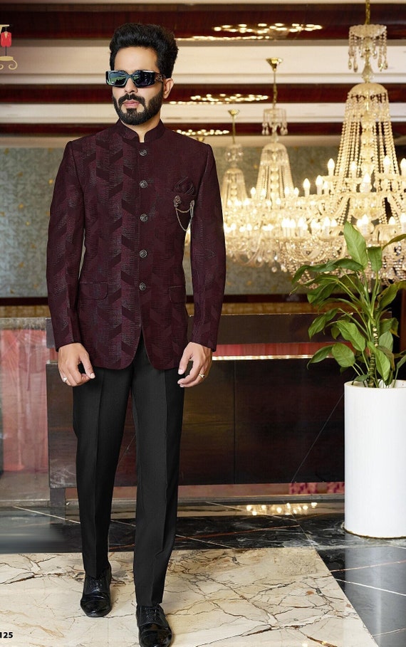 Black Designer Bandhgala Jodhpuri Suit - Etsy