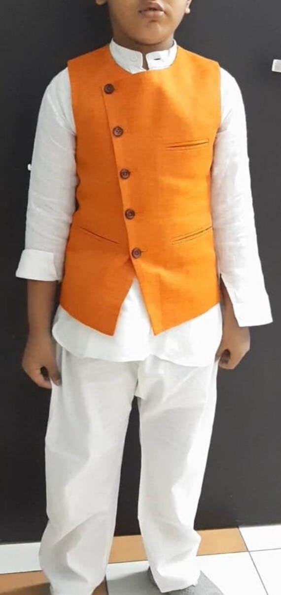 Kurta pajamaVest Set for Kids Indian Traditional Ethnic Wear for Wedding Sangeet Haldi Bithday s for kids Boys Diwali Eid Rakhi Festival