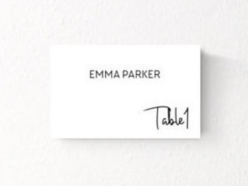 Escort Reserved Card LISA-008 DIY Download Wedding Black and White Calligraphy Card Printable Place and Reserved Editable Printable Card