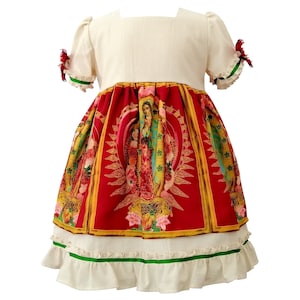 Vestido Bebe Niña Infantil Virgen de Guadalupe Algodón Handmade