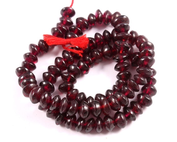 5 Perles En Grenat Naturel - Diamètre Au Choix - Pierres Gemmes Pour Création Bijoux