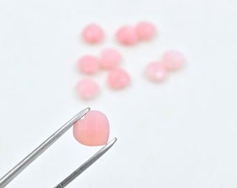 Pink Opal Heart Shape Briolette 9.5x10 mm, Stone Hand Crafted Briolette, Faceted Loose Stones For Making Jewelry And Decorative Things 10 Pc