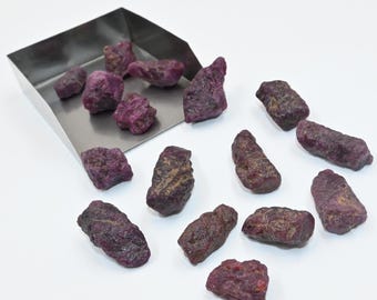 Natural Raw Ruby, 10x16-10x25mm Ruby Gemstone, Rough Stone, Pink Crystal, Uncut Crystal, July Birthstone, Healing Stone, Crystal Shop 43Gram