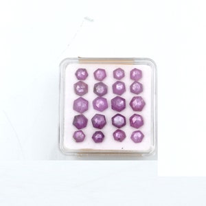 Ruby Hexagon Rose Cut, Pink Sheen Ruby Briolette Jewelry Making, Necklace, Pendant, Bracelet 5-6.5mm