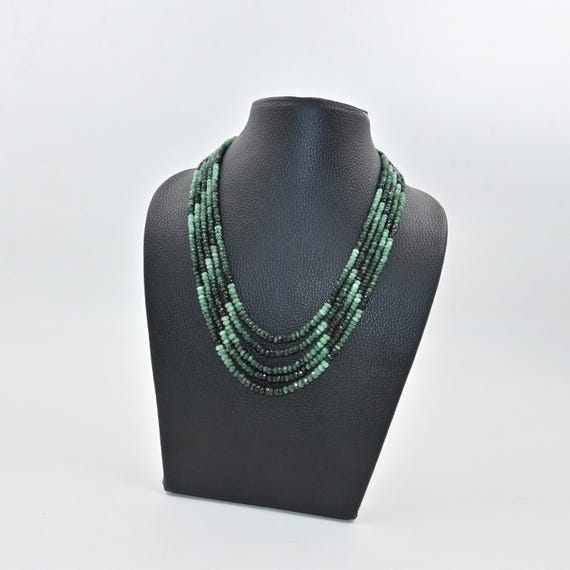 Collier en gouttes de tourmaline en or jaune 14 carats et pierres précieuses vertes En vente sur
