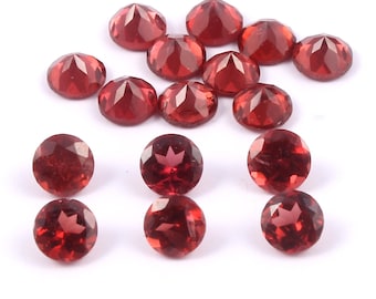 Natural Garnet Round Loose Gemstone 4mm, Calibrated Garnet Stone for Jewelry Making, Red Garnet Faceted Gemstone, Loose Garnet Beads