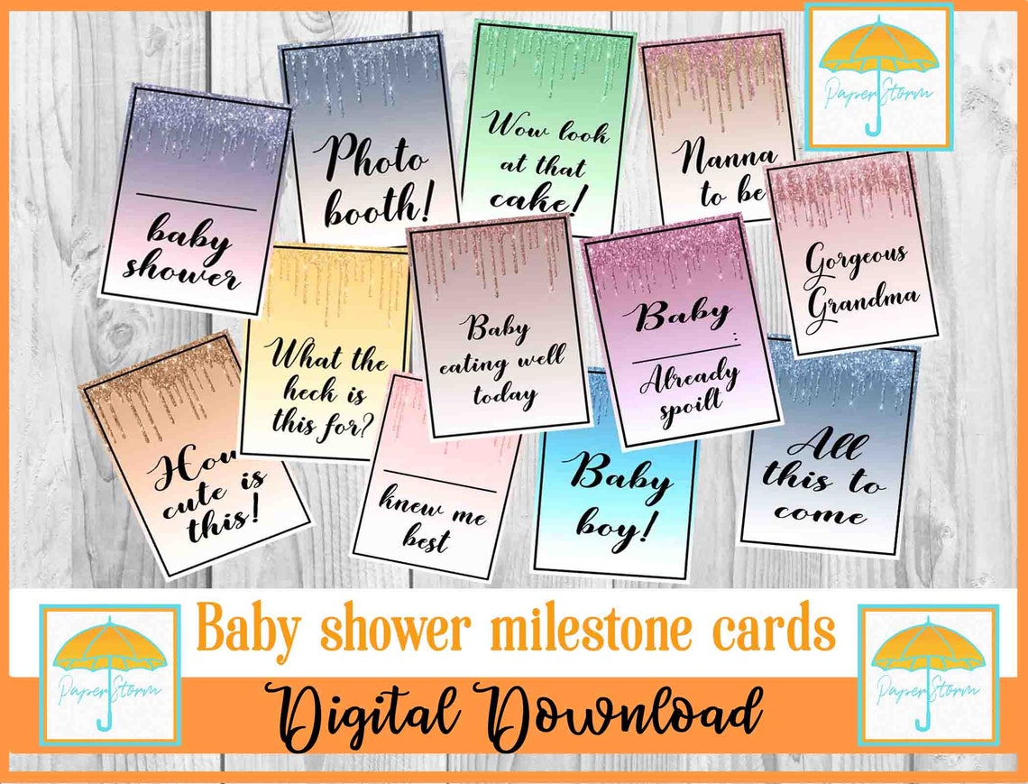 Milestone Cards for Baby Shower Digital Download Gift Ideas - Etsy