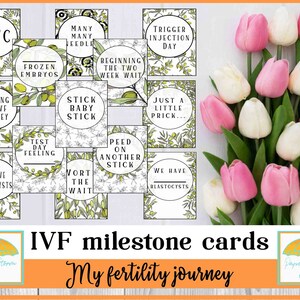 IVF Milestone Cards / digital gift ideas / medical journey / printable journal cards / ICSI milestone / IVF journey / trying to conceive