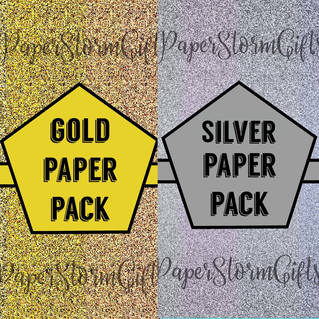 10 Gold and Silver Digital Background Bundle, Multi Shades Glitter ...
