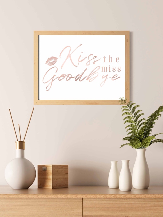 Kiss The Miss Goodbye Hen Party Decor Bridal Shower Print Etsy