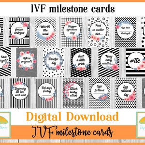 IVF Milestone Cards para parejas. Viaje de fertilidad. Accesorios de fotografía y scrapbooking. TTC tratando de concebir el regalo. Hacer bebés. ICSI