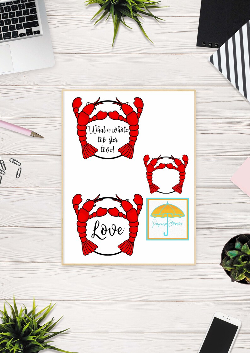 Download Lobster animal couple clip art SVG Love quotes/puns PNG JPG | Etsy