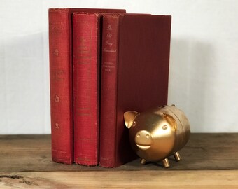 Ruby Red Vintage Book Trio