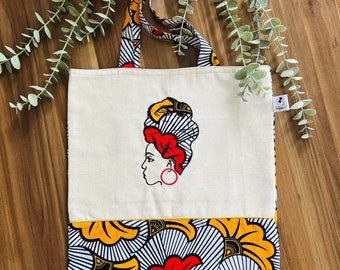 Embroidered tote bag wax