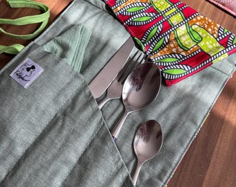 Range Couverts Et Serviette, étui Couverts Nomade, Pochette Couverts