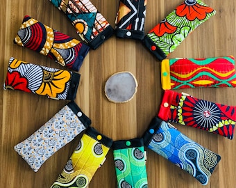 Colorful wax glasses case – Fleece cover for sunglasses or eyeglasses – Handmade accessory
